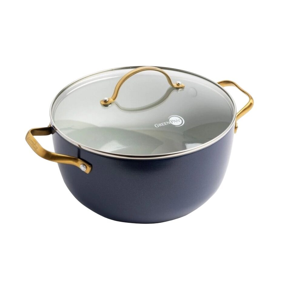 Padova 深藍色陶瓷易潔雙耳鍋連蓋 24cm/4.7L
