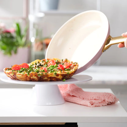 Padova Pink Wok with Lid 28cm