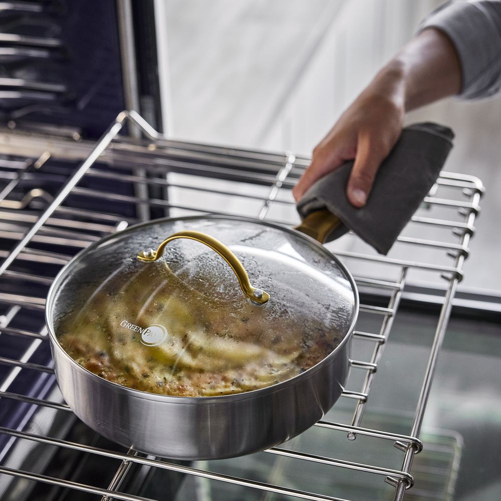 GreenPan Padova Stainless Steel Sauté Pan with Lid 24cm