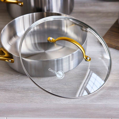 GreenPan Padova Stainless Steel Sauté Pan with Lid 24cm