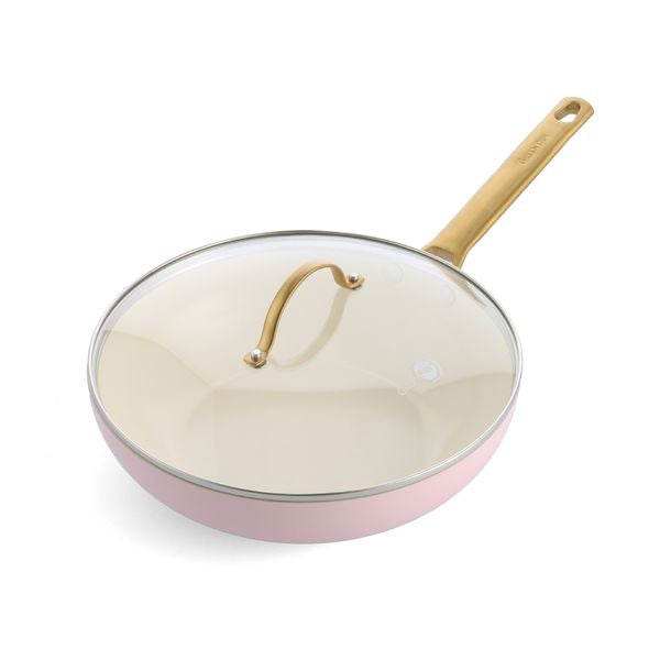 Padova Pink Wok with Lid 28cm